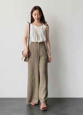 バックゴムナチュラルワイドパンツ　uptownholic