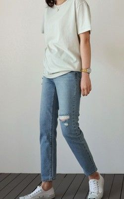 韓国ファッション通販　レディース　クラッシュクロップドデニムパンツ
