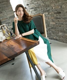 韓国ファッション DINTSTYLE コラボレーションワンピース
