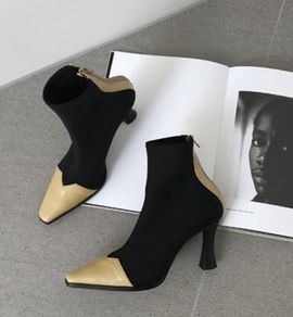 韓国ファッション　korean style Span ankle boots