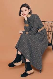 韓国ファッション通販　フレアワンピース