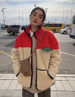 韓国ファッション通販　ボアブルゾン