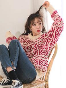 韓国ファッション通販　ノルディックニット