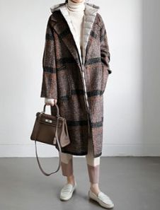 韓国ファッション通販サイト　チェックコート