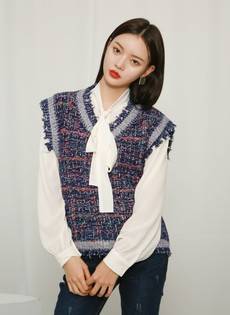 韓国ファッション通販　ツイードベスト