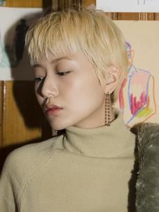 韓国ファッション通販　ボールチェーン　イヤリング