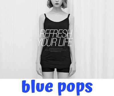 韓国ファッション　アンダーウェア　ブルーポップス